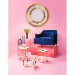 Miroir Solare doré Ø132cm><noscript><img width=