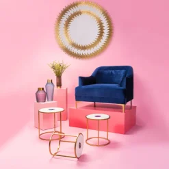 Miroir Solare doré Ø132cm><noscript><img width=