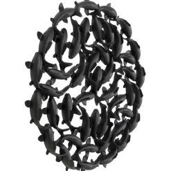 Objet mural School of Koi noir Ø160cm><noscript><img width=