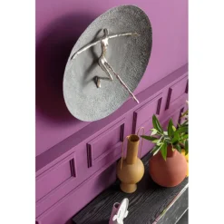 Objet mural Umano argenté Ø60cm><noscript><img width=