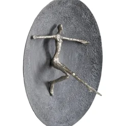 Objet mural Umano argenté Ø60cm><noscript><img width=