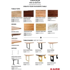 Plateau de table Tavola bord biseauté chêne 160x80>KARE Design Hot