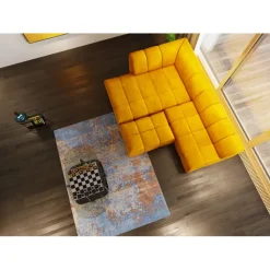 Pouf Belami velours ambre><noscript><img width=