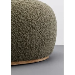 Pouf Pebble bouclé vert olive 81cm><noscript><img width=