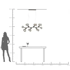 Suspension Atomic Balls Smoke 190cm>KARE Design