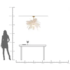 Suspension Feather Palm blanc Ø87cm><noscript><img width=