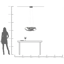 Suspension Saturn noir Ø72cm><noscript><img width=