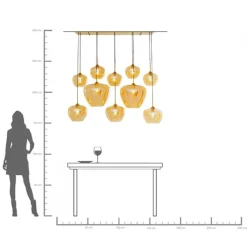 Suspension Sphere ambre 160cm><noscript><img width=