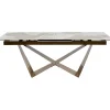 Table à rallonges Connesso laiton 200(+60)x90cm>KARE Design New