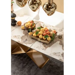 Table à rallonges Connesso laiton 200(+60)x90cm><noscript><img width=