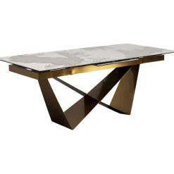 Table à rallonges Connesso laiton 200(+60)x90cm><noscript><img width=