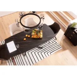 Table à rallonges Twist noir 120(30+30)x90cm><noscript><img width=