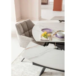 Table à rallonges Twist onyx 120(30+30)x90cm><noscript><img width=
