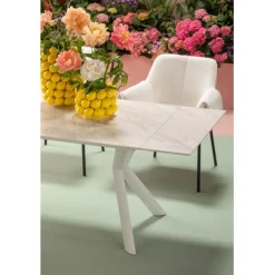 Table à rallonges Xenia blanc 140(+30+30)x80cm><noscript><img width=