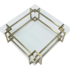 Table basse Clara doré 120x120cm><noscript><img width=