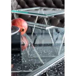 Table basse Cristallo Chrome 80x80cm><noscript><img width=