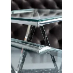 Table basse Cristallo Chrome 80x80cm><noscript><img width=