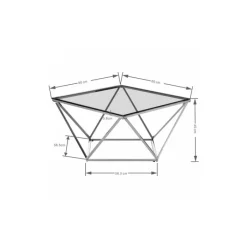 Table basse Cristallo Chrome 80x80cm><noscript><img width=