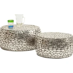 Table basse Pebbles Deluxe argenté (jeu de 2)><noscript><img width=
