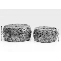 Table basse Pebbles Deluxe argenté (jeu de 2)><noscript><img width=
