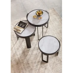 Table basse Perelli noir (3/set)>KARE Design Hot