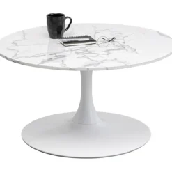 Table basse Schickeria Marbre blanc Ø80cm>KARE Design Sale