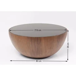 Table basse Tear Drops noyer Ø80cm><noscript><img width=