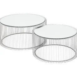 Table basse Wire argenté (2/Set)>KARE Design Discount