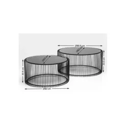 Table basse Wire argenté (2/Set)><noscript><img width=