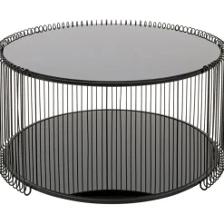 Table basse Wire Double noir Ø80cm>KARE Design Outlet