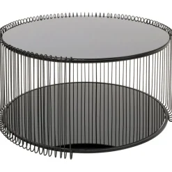 Table basse Wire Double noir Ø80cm>KARE Design Outlet
