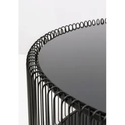Table basse Wire Double noir Ø80cm><noscript><img width=