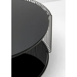 Table basse Wire Double noir Ø80cm><noscript><img width=