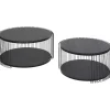 Table basse Wire Double noir bois (2/Set)>KARE Design Clearance