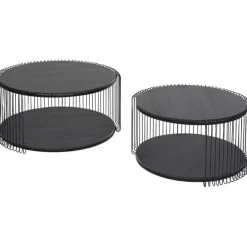 Table basse Wire Double noir bois (2/Set)>KARE Design Clearance