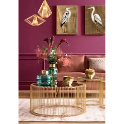 Table basse Wire Uno laiton Ø80cm>KARE Design Hot