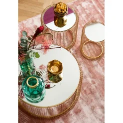Table basse Wire Uno laiton Ø80cm><noscript><img width=