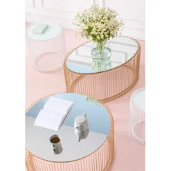 Table basse Wire Uno laiton Ø80cm><noscript><img width=
