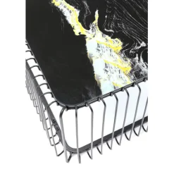 Table basse Wire verre marbre noir 145x70cm><noscript><img width=