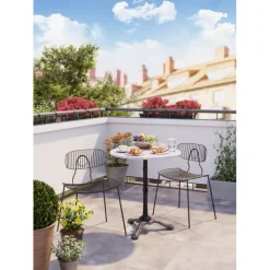 Table bistrot Kaffeehaus blanc Ø60><noscript><img width=