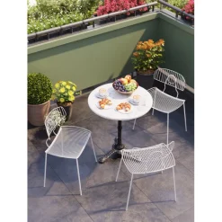 Table bistrot Kaffeehaus blanc Ø60><noscript><img width=