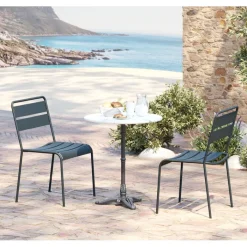 Table bistrot Kaffeehaus blanc Ø60><noscript><img width=