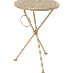Table d appoint Clack Mosaic marron Ø35cm>KARE Design Best