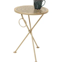 Table d appoint Clack Mosaic marron Ø35cm>KARE Design Best