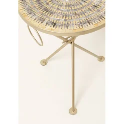 Table d appoint Clack Mosaic marron Ø35cm><noscript><img width=