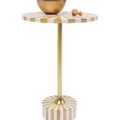 Table d appoint Domero Cirque laiton blanc Ø40cm><noscript><img width=