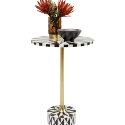 Table d appoint Domero Star noir blanc Ø40cm>KARE Design Best