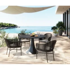 Table Grande Possibilita noir Ø110cm><noscript><img width=