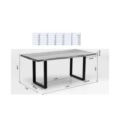 Table Harmony chromé 180x90cm><noscript><img width=