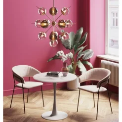 Table Schickeria marbre blanc Ø80cm><noscript><img width=